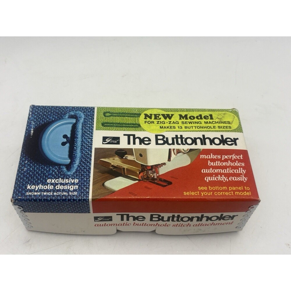 Greist Buttonholer Attachment Vintage NIB Zig Zag Sewing Machine Kit